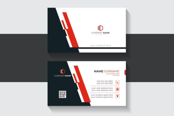 Modern Red and Dark Business Card: Command Attention