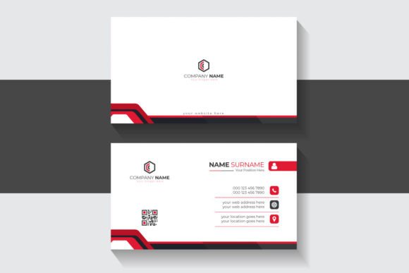 Modern Red Line Style Business Card: A Bold Design Template